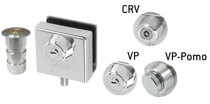 Cerradura SAG para Puertas de Cristal en Sabadell | Instalación con Diferentes cabezales y cilindros de alta seguridad  para adaptarse al vidrio comercial.